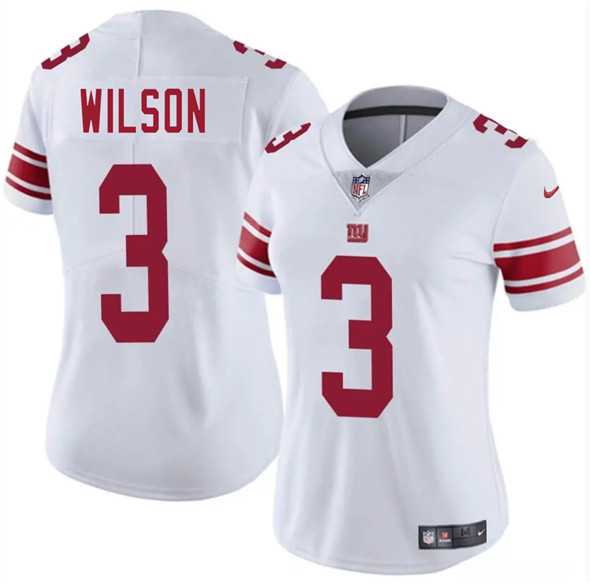Womens New York Giants #3 Russell Wilson White 2025 Vapor Untouchable Limited Stitched Jersey Dzhi->new york giants->NFL Jersey